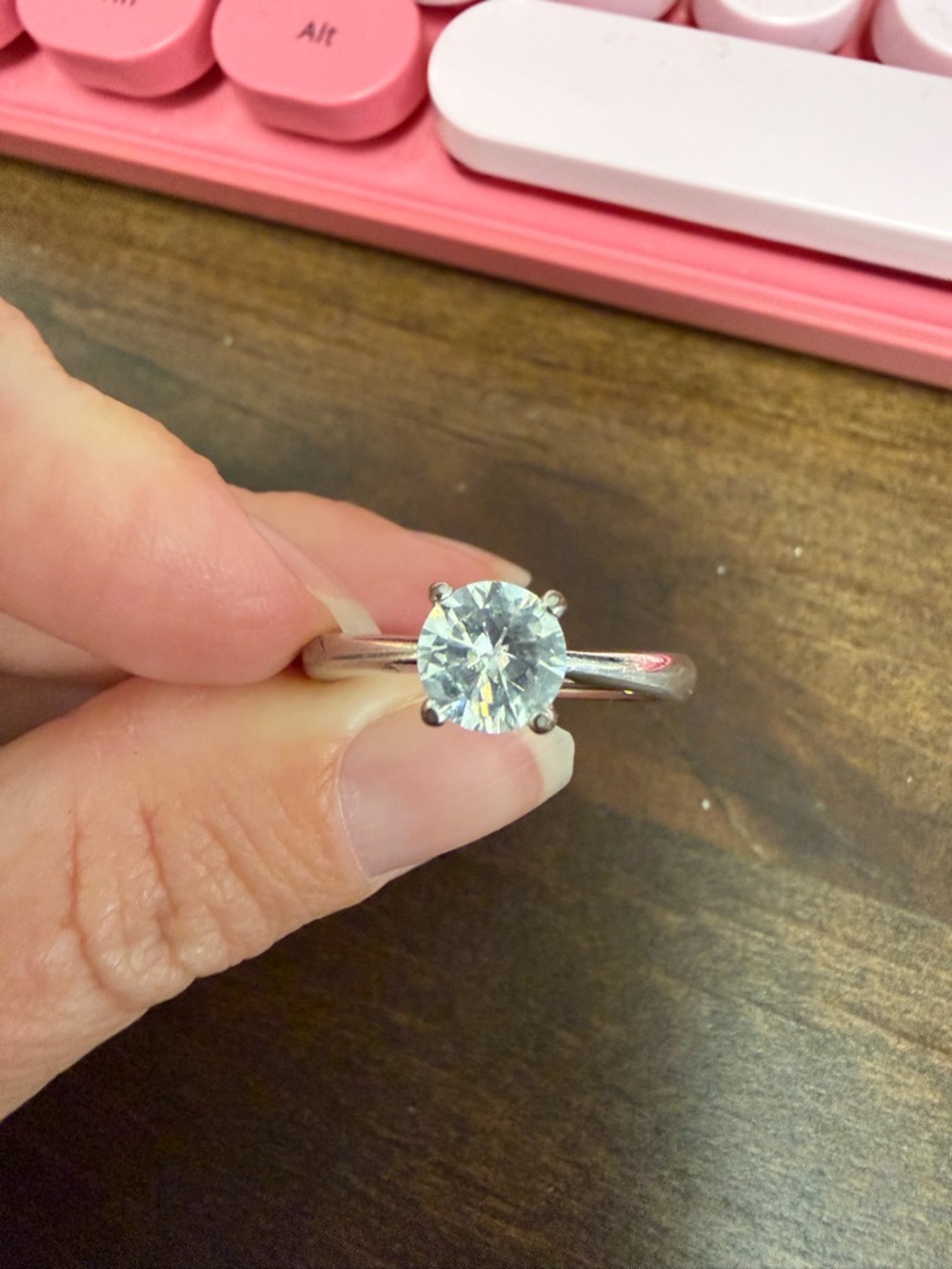 Classic Solitaire Round CZ Engagement Ring in Silver